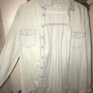 Washed up denim button long sleeve